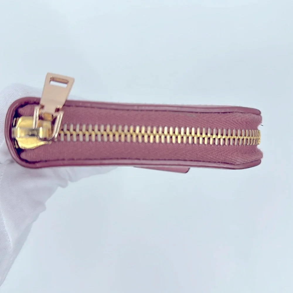 Authentic Prada Saffiano Vernice Leather Bow Zip Wallet-Pink - Picture 6 of 14